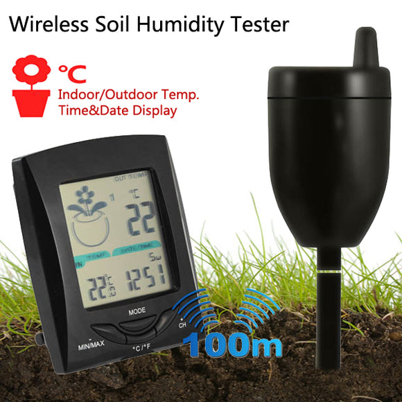100m Wireless Transmission Soil Humidity Tester Multifunction Indoor Outdoor Temperature Meter Tool