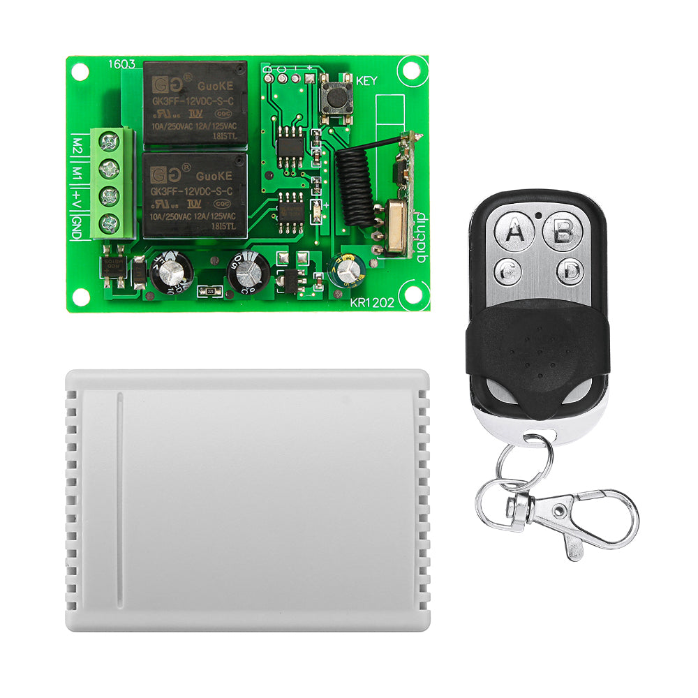 DC12V 2 Channel Remote Control DC Motor Reversing Controller Switch Re ...