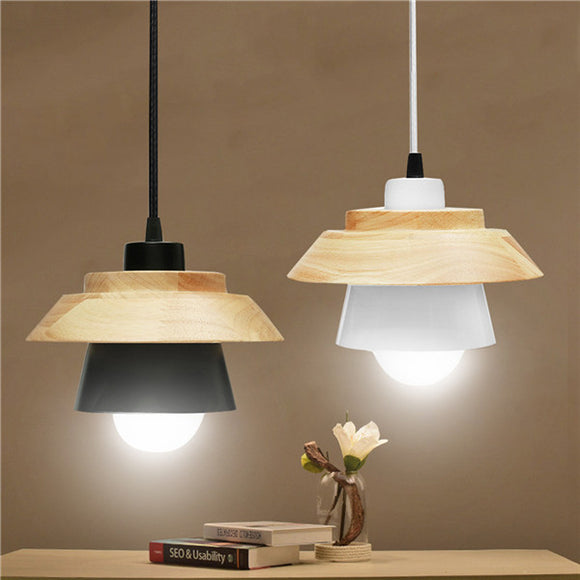 E27 Wood Pendant Lights Modern Kitchen Ceiling Hanging Night light AC110-240V