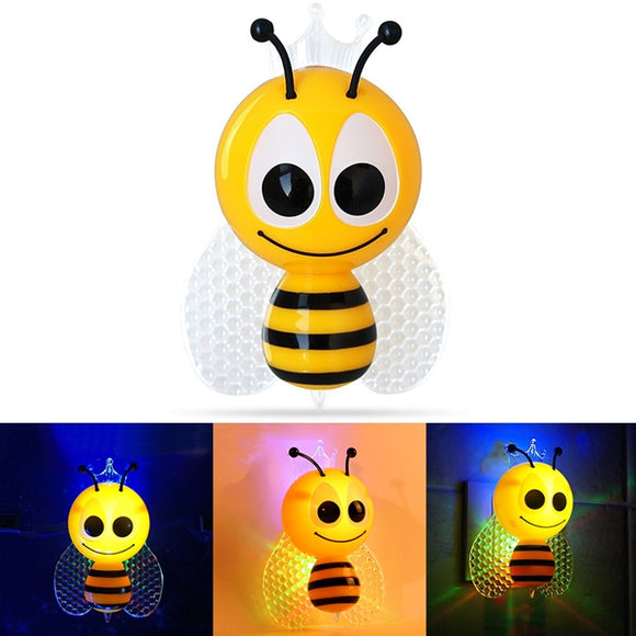 0.5W Cute Bee Butterfly Light-controlled Sensor Night Light for Children Bedroom Home Decor