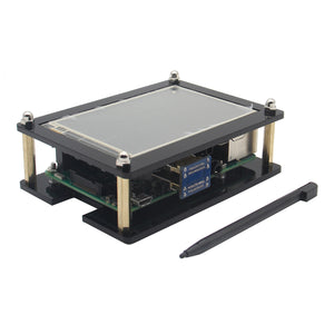 3.5 Inch HD Touch Screen 480x320@60fps + Acrylic Case Kit For Raspberry Pi 3 Model B / 2 Model B