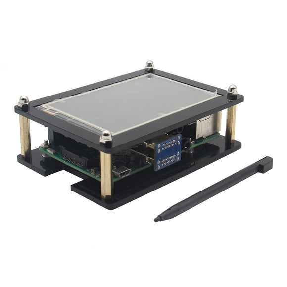 3.5 Inch HD Touch Screen 480x320@60fps + Acrylic Case Kit For Raspberry Pi 3 Model B / 2 Model B