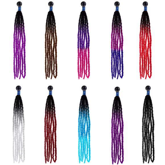 10Colours 24inch Helmet Pigtails / Ponytail Motorcycle Bike Helmet Braids Removable