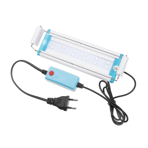 18.5CM Aluminum Adjustable LED Aquarium Light  Fish Tank Panel Lamp Blue+White AC220V