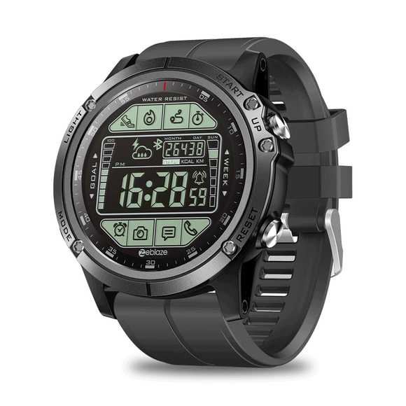 Zeblaze VIBE 3S Absolute Toughness Real-time Weather Display Goals Setting Message Reminder 1.24inch FSTN Full View Display Outdoor Sport Smart Watch