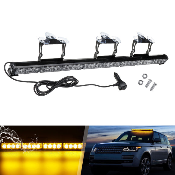 35'' 32 LED Car Truck Emergency Warning Flash Strobe Light Bar Amber 12V 96W