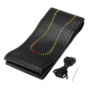 38cm DIY Leather Car Steel Ring Wheel Cover With Needles and Thread