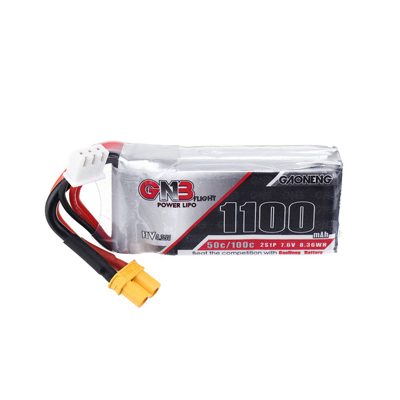 Gaoneng 7.6V 1100Mah 50C 2S HV 4.35V Lipo Battery XT30 Plug for RC Drone