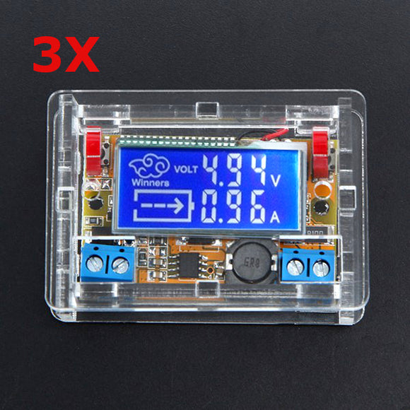 3Pcs DC-DC Step Down Power Supply Adjustable Module With LCD Display With Housing Case