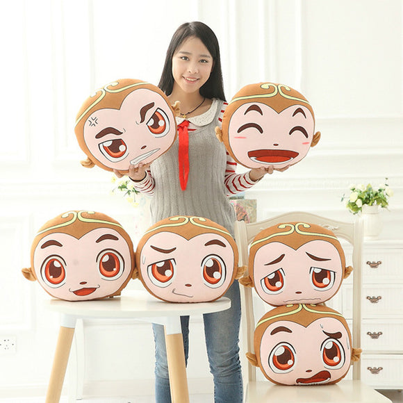 Funny Expression Cartoon Monkey Throw Pillow Soft Plush Sofa Cushion Home Car Decoration