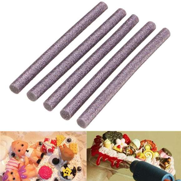 5pcs Purple Glitter Hot Melt Glue Sticks Electric Heating Glue Sticks Gun Art Craft