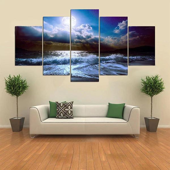 5  Cascade The Blue Sky River Wall Painting Picture Home Decoration Without Frame Including Installa