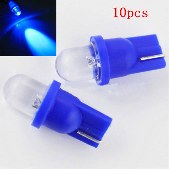 10PCS T10 1W 25LM Bulb Motorcycle Steel Ring /Instrument/Fog Lamp DC 12V Car Auto Blue Lights