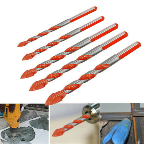 5Pcs 6/8/10/12mm Triangular-overlord Handle Multifunctional Auger Drill Bits For Tile Glass Wall Wood