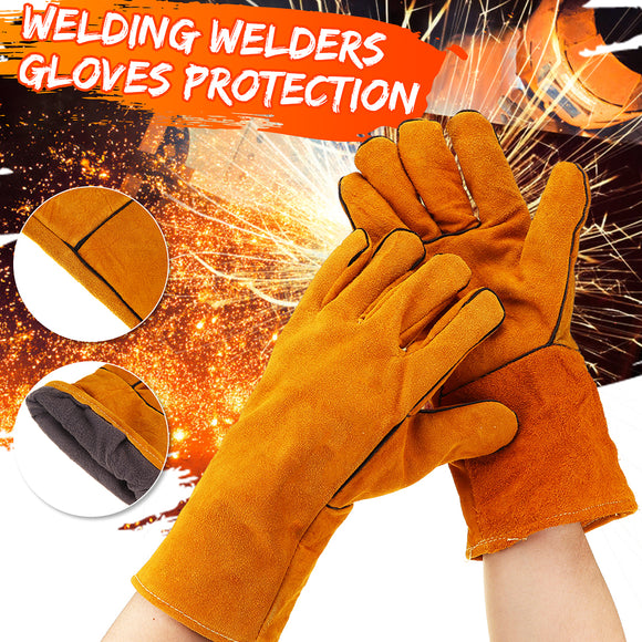 2Pcs Welding Protective Gloves Heat Resistant Welder Welder Gauntlets Protection