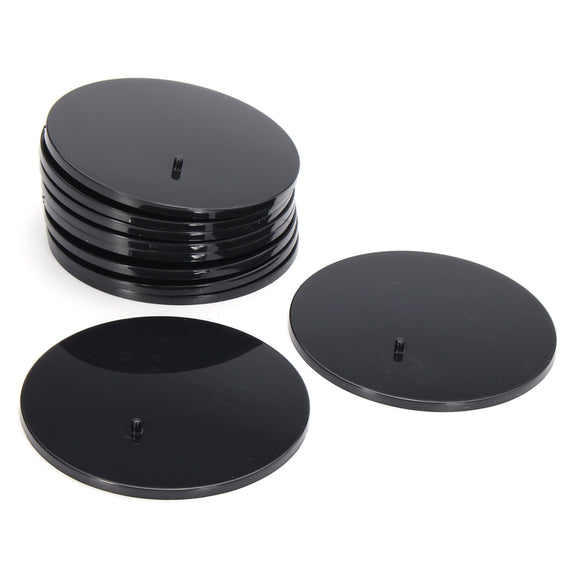 10pcs Round Black ABS Figures Stands Display Base for 6-8 Inch Action Figures