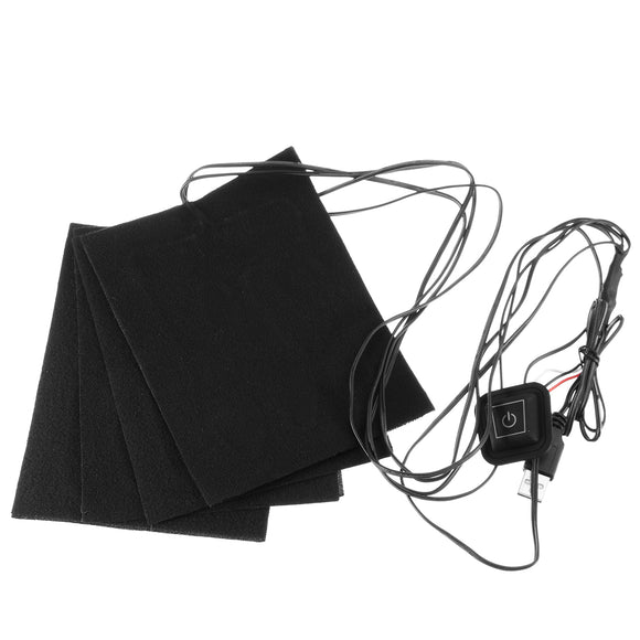 Electric Thermal Clothes Heating Pads Motorcycle Racing Clothing 5V USB 4 Pad Warming Gear