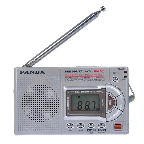 Panda 6169 FM MW SW Full Band Clocked Digital Display Portable Mini Radio