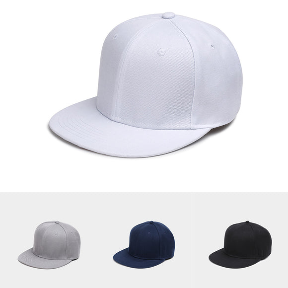NUZADA Cotton Baseball Cap Flat Brim Hat Hip-Hop Pure Color Men Women Adjustable Cycling Hat