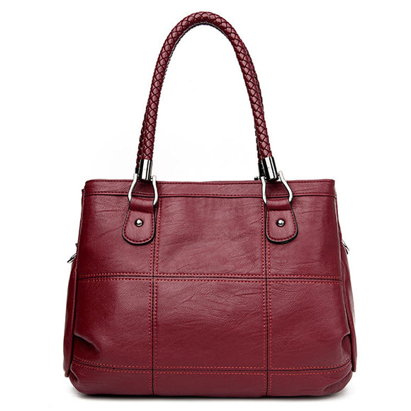 Lady Pure Color Vintage Handbags Shoulder Bags