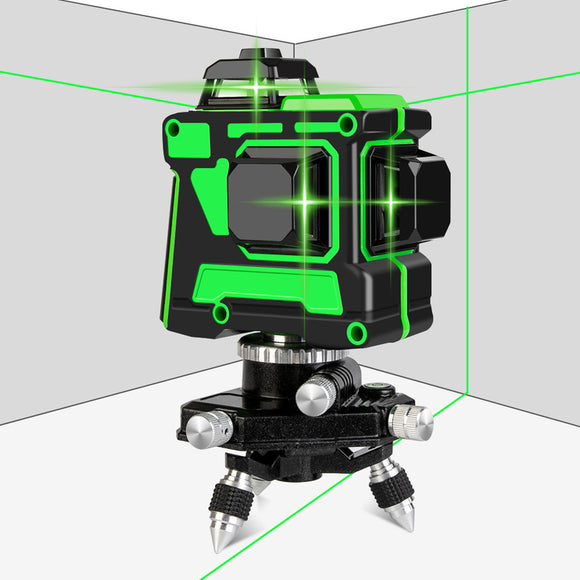 3D 12 Line Green Light Laser Level Digital Self Leveling 360 Rotary Measure