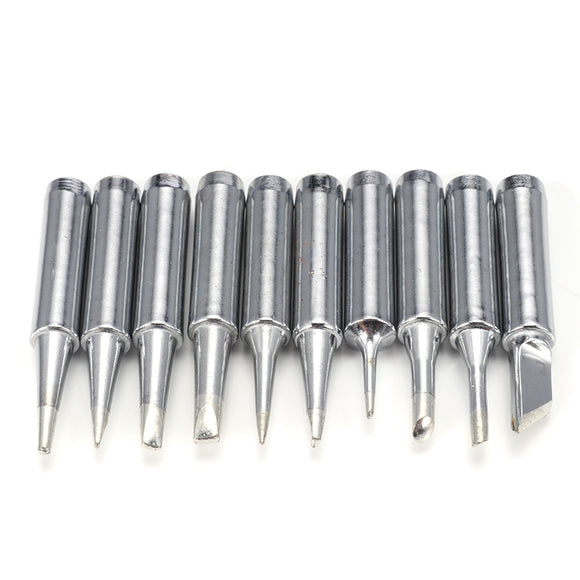 10Pcs 900M-T Lead-free Soldering Iron Tips Soldering Rework Station Iron Tool Kit