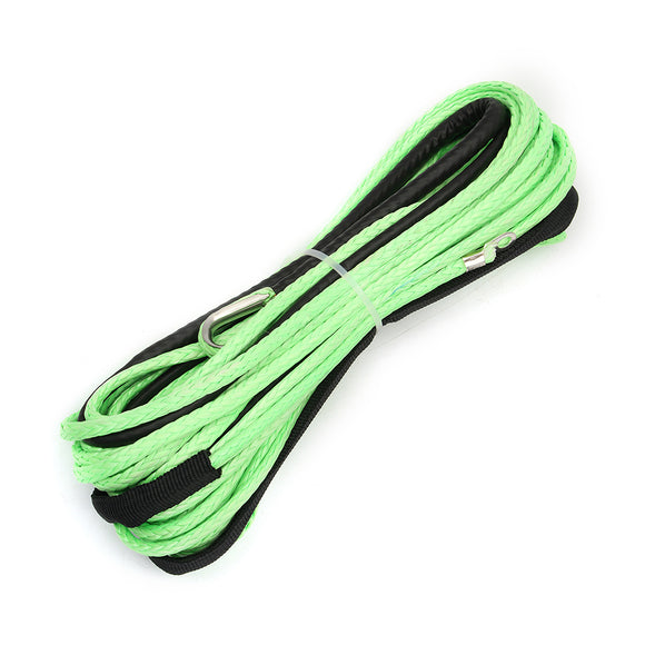 Green 3/16inch 50feet ATV UTV Winch Line Synthetic Winch Rope Cable with Thimble