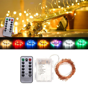 Battery Powered 10M 100LEDs Waterproof Copper Wire Fairy String Light for Christmas +Remote Control