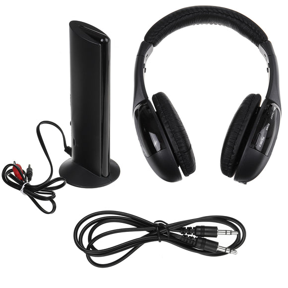 Wireless Headphones Transmitter On Ear Headset with FM Radio Wireless High-fidelity Headset Monitor Earphone for TV PC
