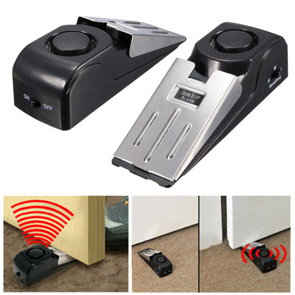 Door Stop Block Systerm Security Portable Burglar Sensors Alarm 125DB