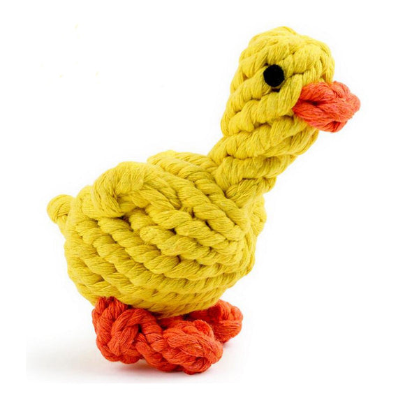 Yani DCT-1 Chew Dog Toy Duck Yellow Durable Braided Cotton Rope Bite Resistant Dog Teeth Cleaning