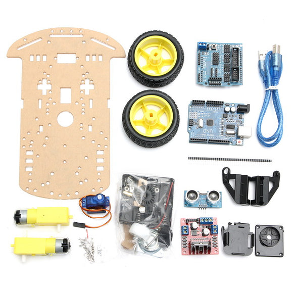 2WD Avoidance Tracking Smart Robot Car Chassis Kit With Speed Encoder Ultrasonic For Arduino UNO R3