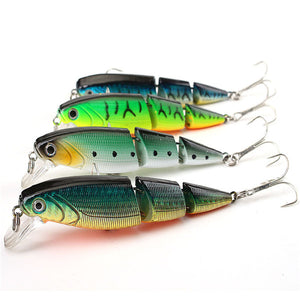 ZANLURE 4pcs/pack  Multi Colors 3 Sections Minnow Fishing Lure Floating Lures Hard Bait