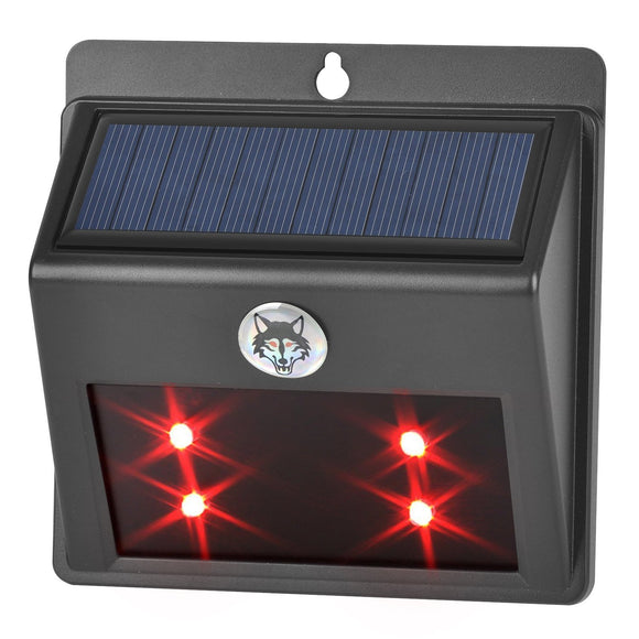 Solar Powered LED Animal Repeller Red Light Wall Lamp for Garden Pasture Fence