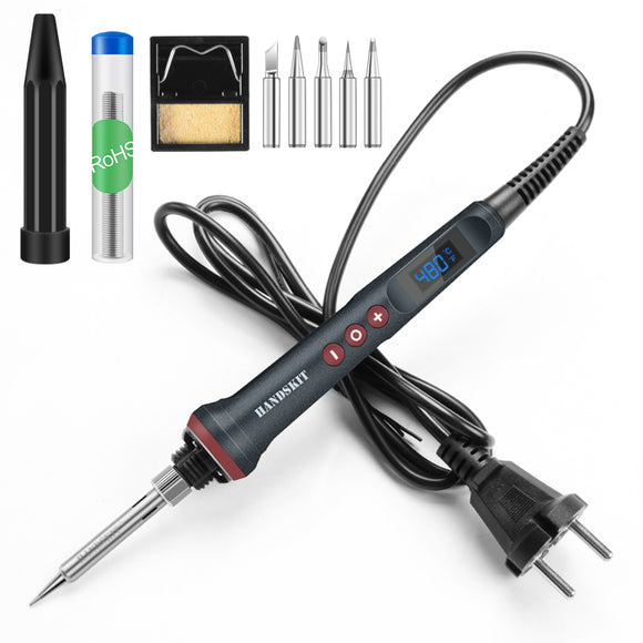 Handskit 90W LED Digital Soldering Iron Kit 110V/220V Adjust Temperature Electrical Soldering Iron 4 Wire Core Welding Tools