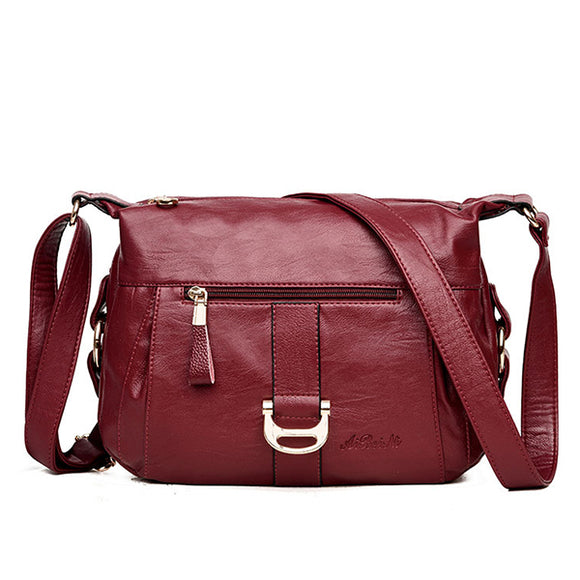 Elegant Metal Decorational PU Leather Crossbody Bag Outdoor Shoulder Bags For Women