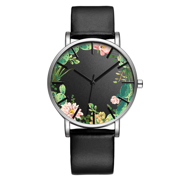 BAOSAILI B-9014 Unisex Wrist Watch Flower Picture Dial Display Quartz Watch