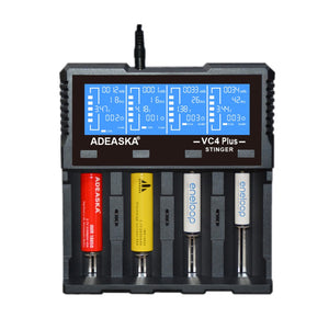 ADEASKA VC4 PLUS Intelligent LCD Display USB Battery Charger for IMR/Li-ion Ni-MH/Ni-Cd/LiFePO4 Battery