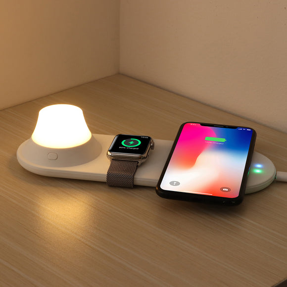 3 in 1 Qi Wireless Charger Fast Charging Phone Charger + Tablet LED Lamp + Watch Charger For Qi-enabled Smart Phone Smart Watch Apple Watch
