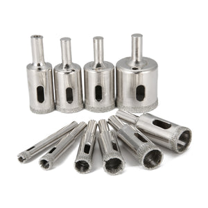 Drillpro 10pcs Diamond Drill Bit Set 6mm to 30mm Diamond Tools Hole Saw Cutter for Glass