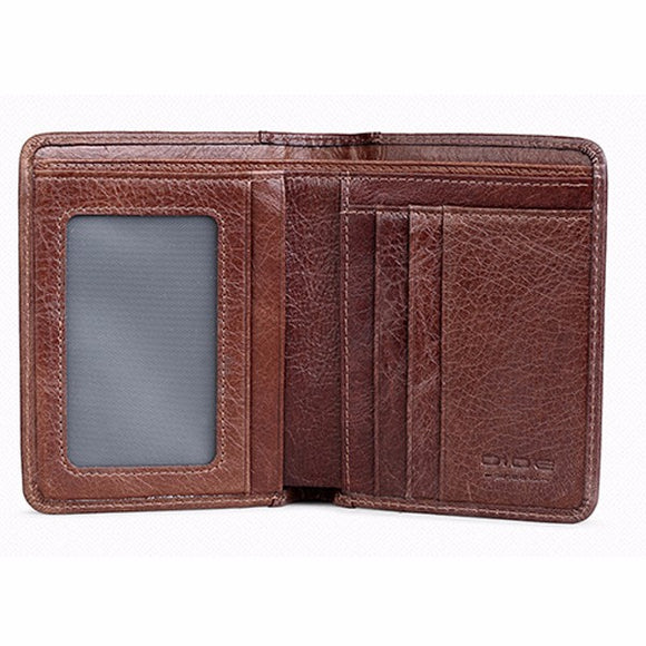 Soft Face Genuine Leather Wallet 5 Card Slots Card Holder Coin Purse For Men