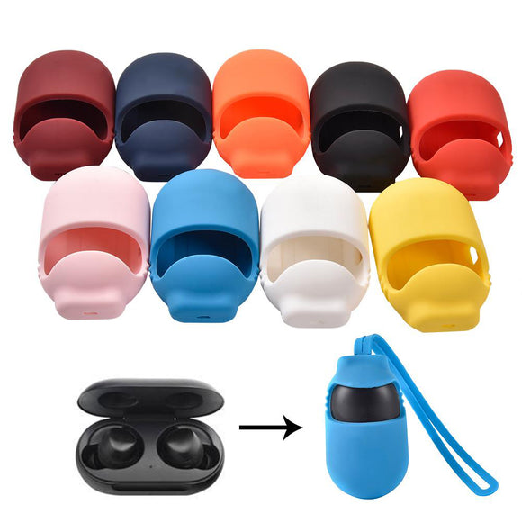 Bakeey 3 in 1 Portable Shockproof Non-slip Silicone Earphone Storage Case with Lanyard for Samsung Galaxy Buds