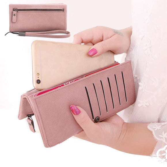Women PU Leather Wallet Zipper Purse Credit Card Clutch Holder Phone Bag