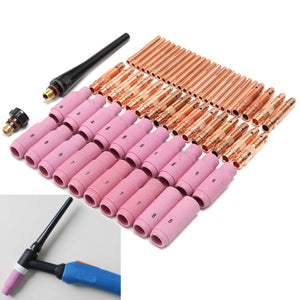 62Pcs Welding Torch 10N Series Collet Body Ceramic Nozzles for WP-17 18 26