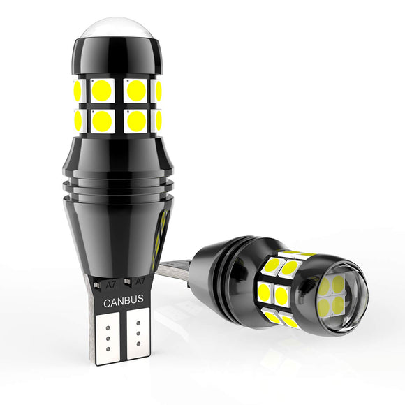 T15 LED Side Marker Lights Reverse Bulb High Power 730LM 6000K White Canbus Error Free with Projector 2PCS