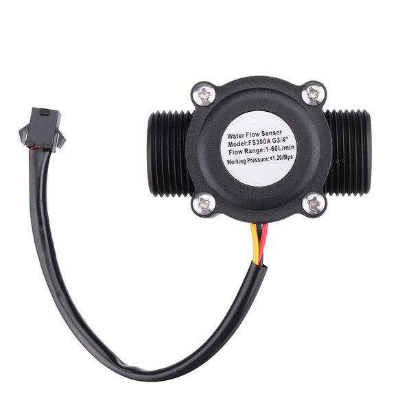 FS300A G3/4 DN20 Hall Flow Sensor 6 Points Air Conditioning Water Flow Sensor 1-60L/MIN