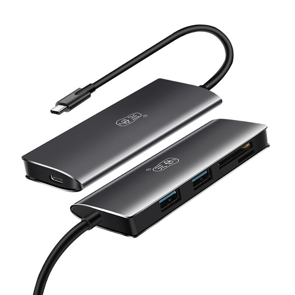 Kawau H330 5-IN-1 Type-C to 2-Port USB3.0 PD3.0 OTG Hub SD TF Card Reader
