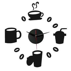 DIY Wall Clock Quartz Wall Clocks Coffee Acrylic Combination Home Decoration