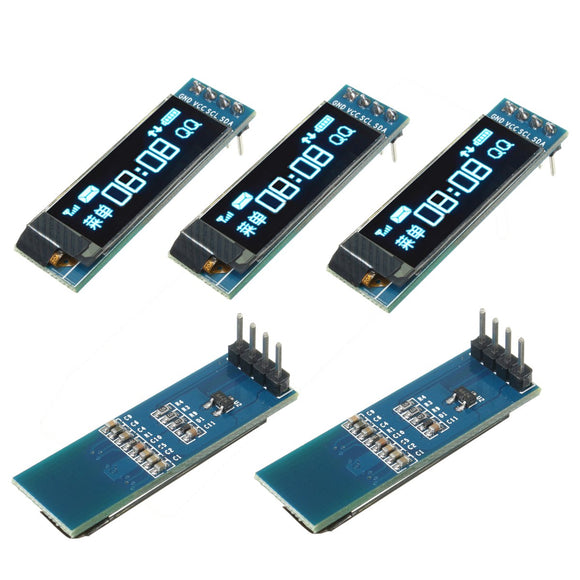 5Pcs Geekcreit 0.91 Inch 128x32 IIC I2C Blue OLED LCD Display DIY Oled Module SSD1306 Driver IC