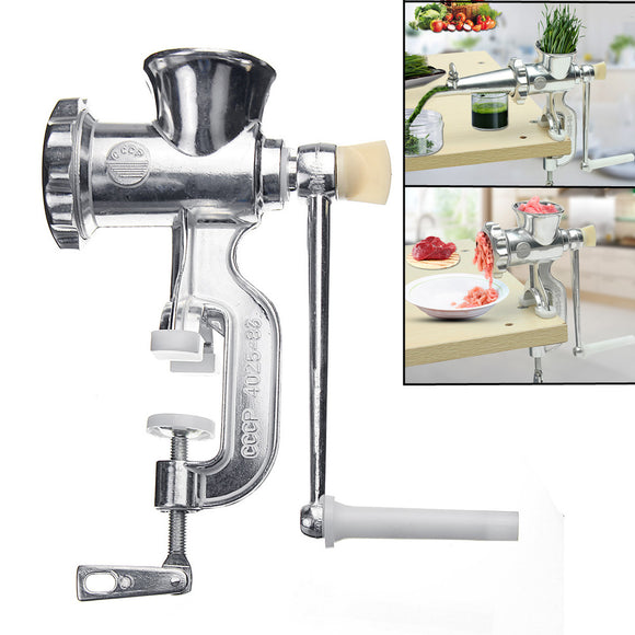 2 In 1 Hand Operated Juicer Presses Food Meat Grinder Meat Fruit Vegetable